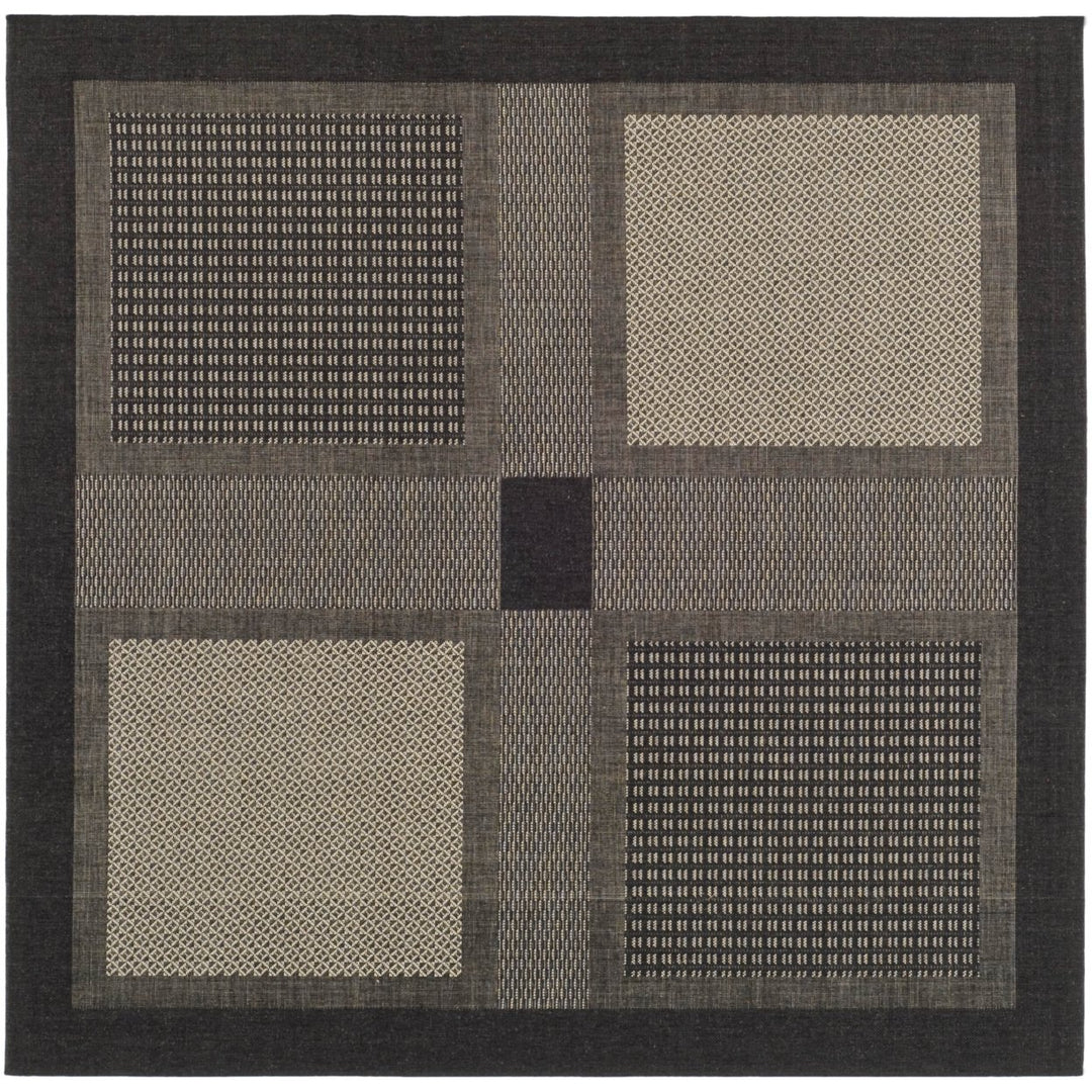 SAFAVIEH Indoor Outdoor CY1928-3908 Courtyard Black / Sand Rug Image 1