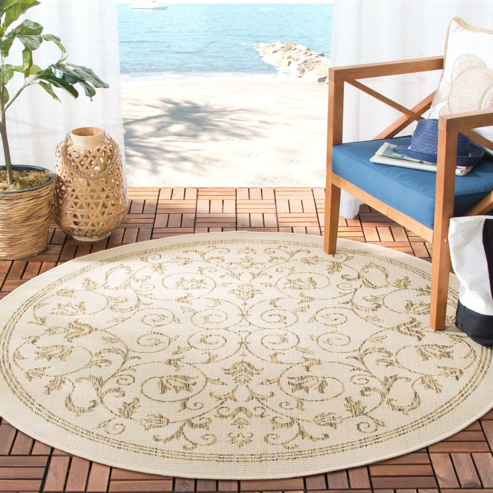 SAFAVIEH Outdoor CY2098-3001 Courtyard Natural / Brown Rug Image 2