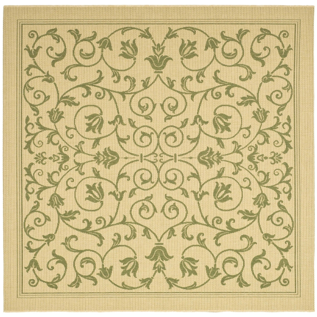 SAFAVIEH Outdoor CY2098-1E01 Courtyard Natural / Olive Rug Image 7