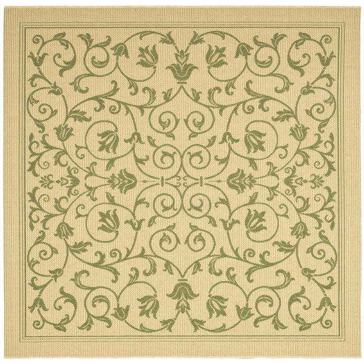 SAFAVIEH Outdoor CY2098-1E01 Courtyard Natural / Olive Rug Image 7
