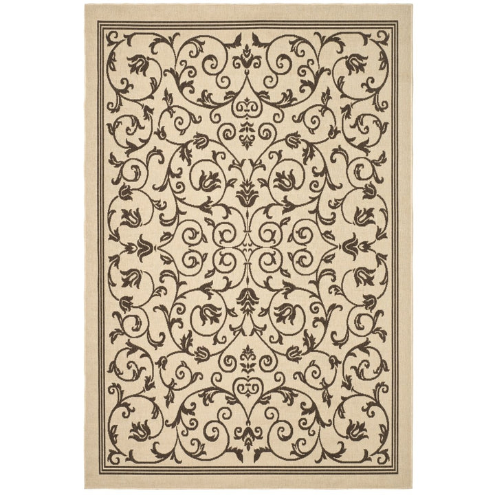 SAFAVIEH Outdoor CY2098-3001 Courtyard Natural / Brown Rug Image 1