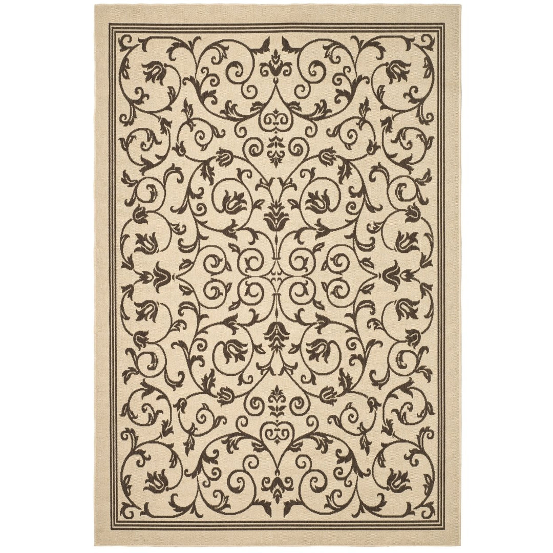 SAFAVIEH Outdoor CY2098-3001 Courtyard Natural / Brown Rug Image 1