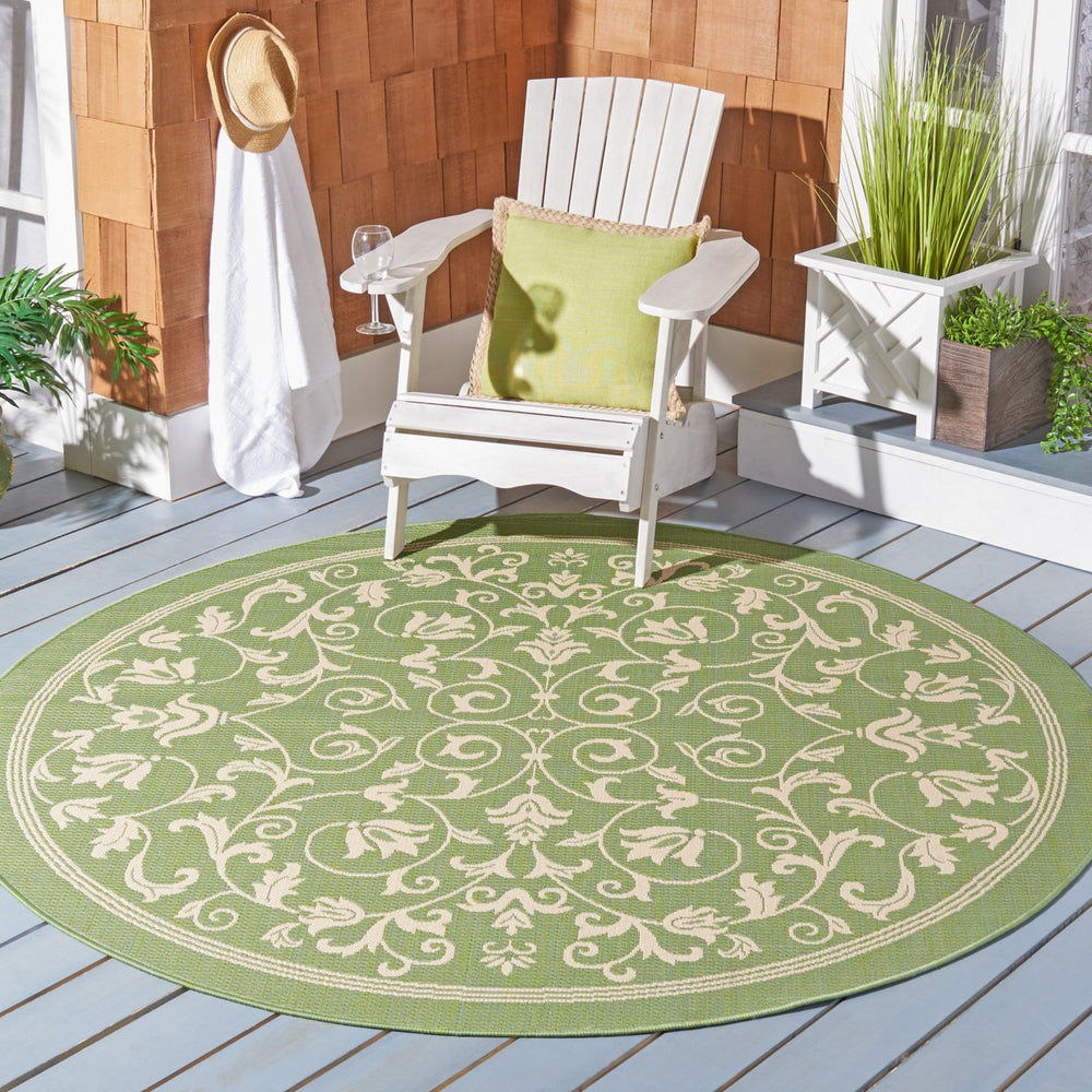 SAFAVIEH Outdoor CY2098-1E06 Courtyard Olive / Natural Rug Image 2