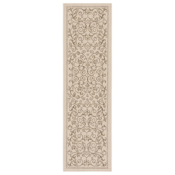 SAFAVIEH Outdoor CY2098-3001 Courtyard Natural / Brown Rug Image 1