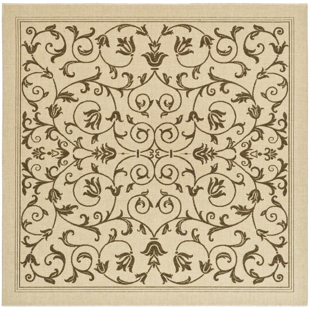 SAFAVIEH Outdoor CY2098-3001 Courtyard Natural / Brown Rug Image 1