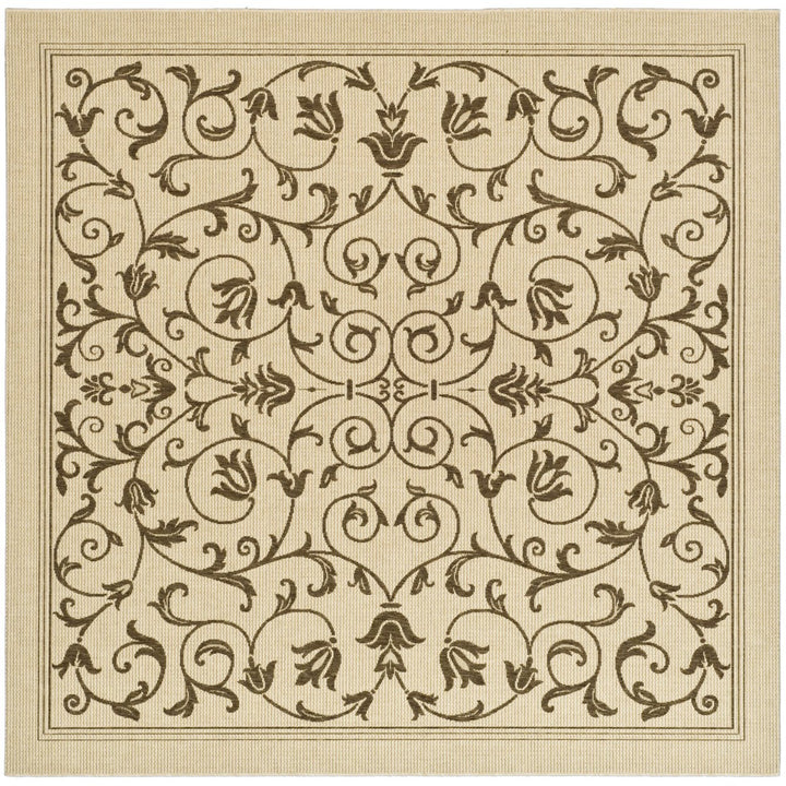 SAFAVIEH Outdoor CY2098-3001 Courtyard Natural / Brown Rug Image 1