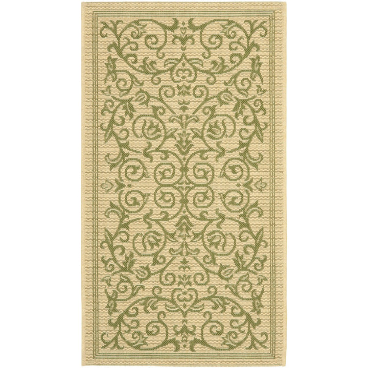 SAFAVIEH Outdoor CY2098-1E01 Courtyard Natural / Olive Rug Image 11