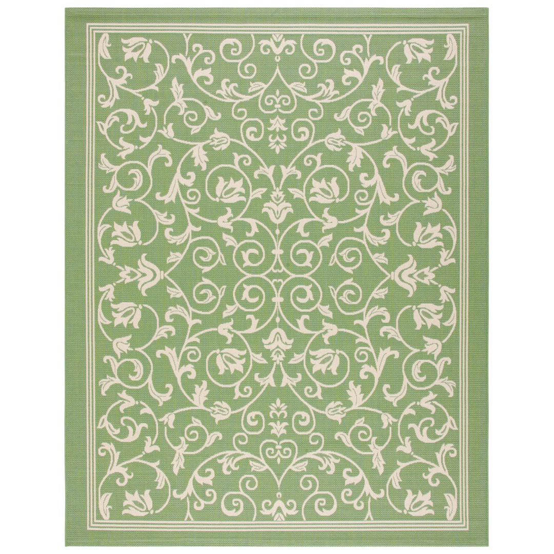 SAFAVIEH Outdoor CY2098-1E06 Courtyard Olive / Natural Rug Image 1