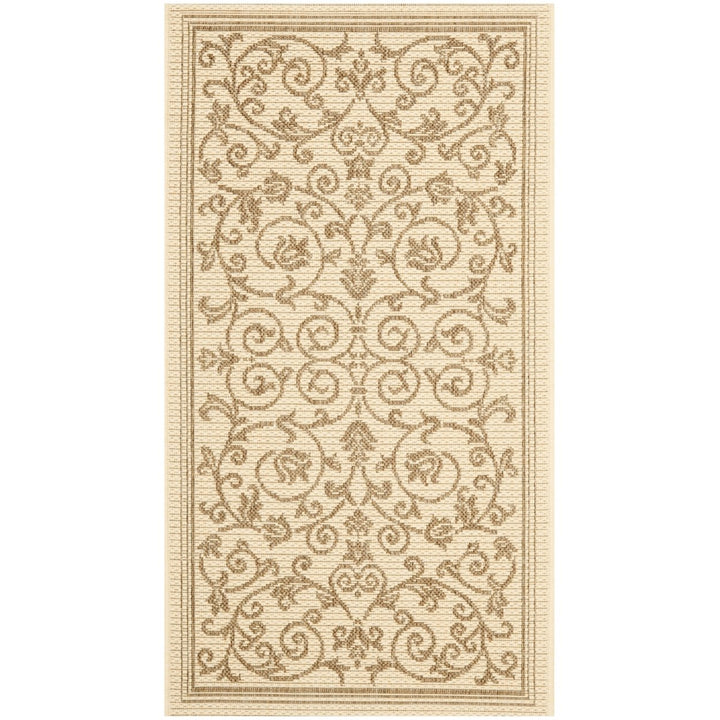 SAFAVIEH Outdoor CY2098-3001 Courtyard Natural / Brown Rug Image 1