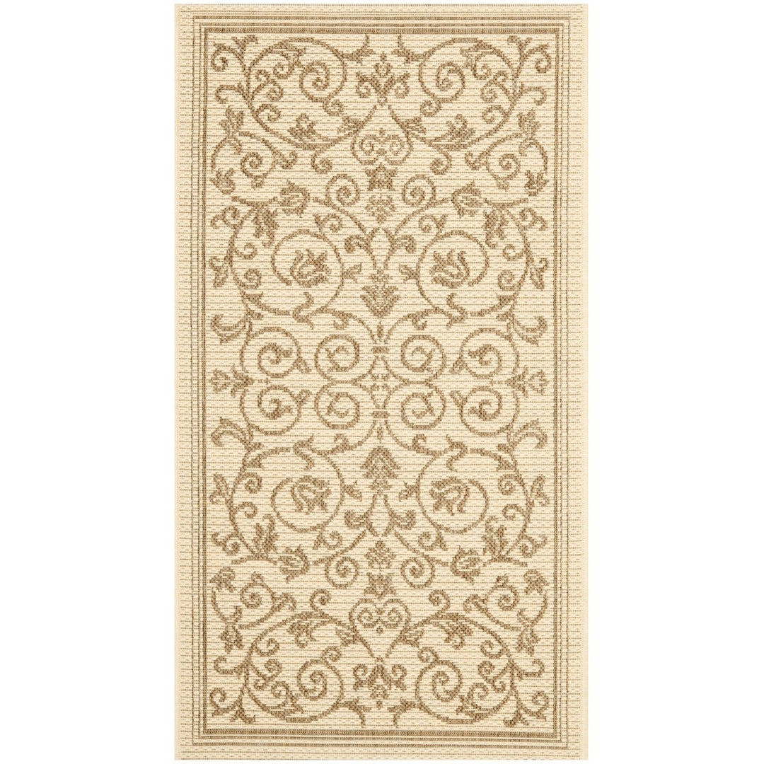 SAFAVIEH Outdoor CY2098-3001 Courtyard Natural / Brown Rug Image 1