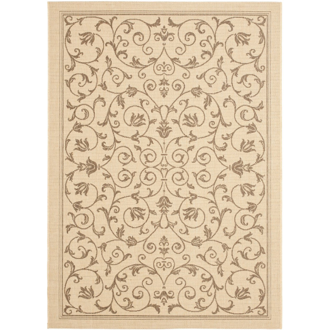 SAFAVIEH Outdoor CY2098-3001 Courtyard Natural / Brown Rug Image 1