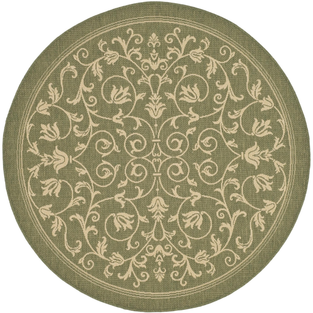 SAFAVIEH Outdoor CY2098-1E06 Courtyard Olive / Natural Rug Image 5