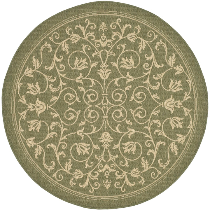 SAFAVIEH Outdoor CY2098-1E06 Courtyard Olive / Natural Rug Image 5