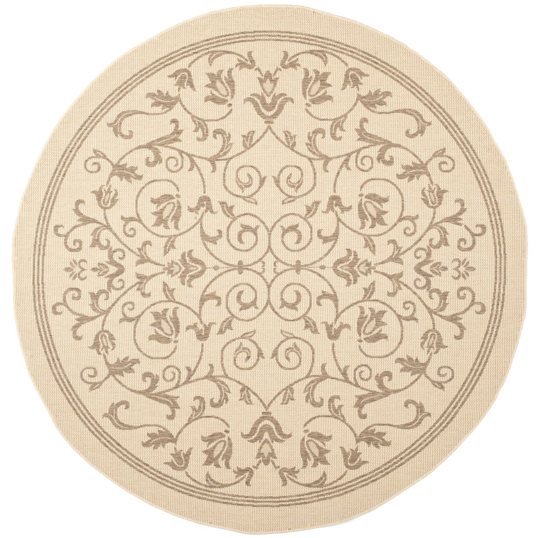 SAFAVIEH Outdoor CY2098-3001 Courtyard Natural / Brown Rug Image 1