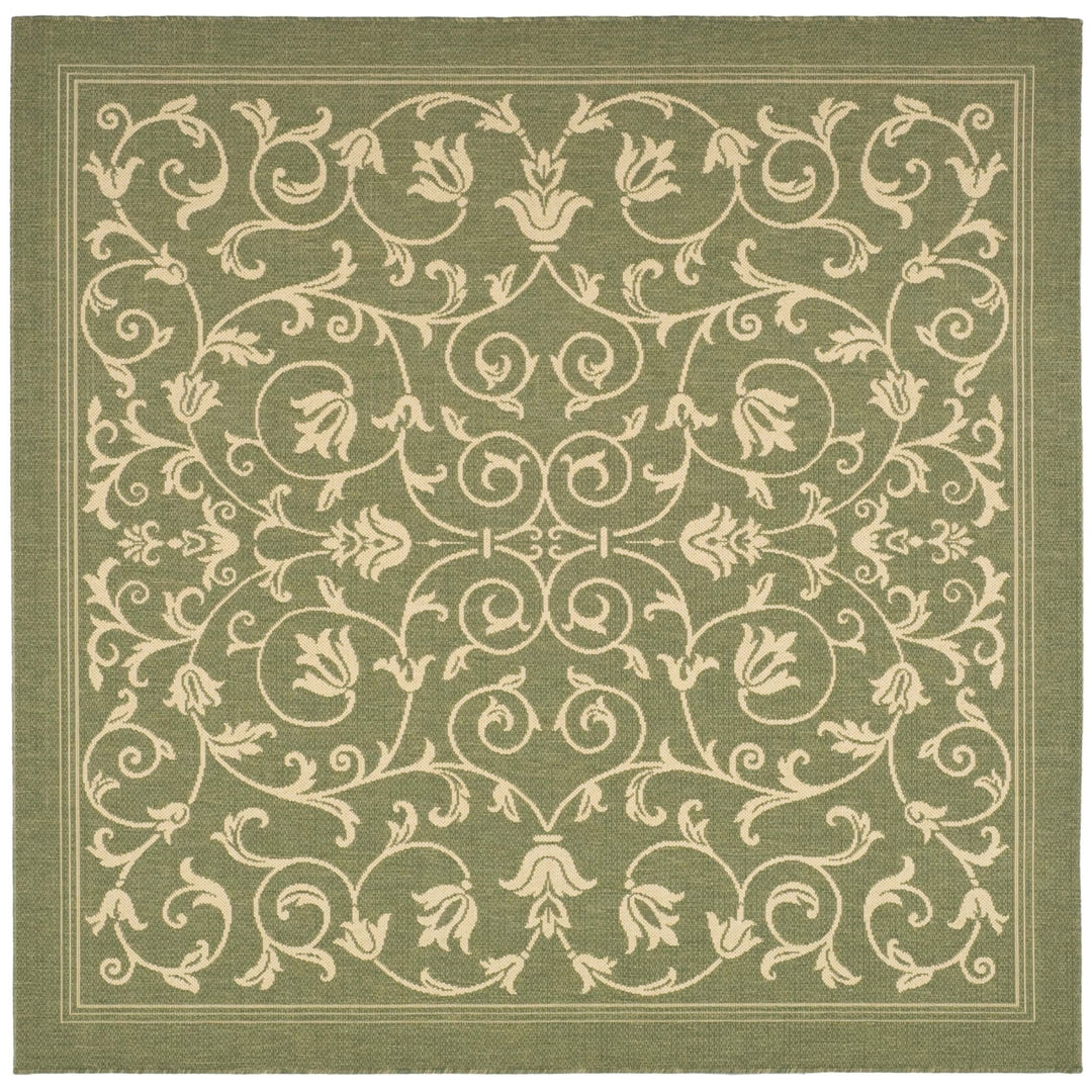 SAFAVIEH Outdoor CY2098-1E06 Courtyard Olive / Natural Rug Image 7