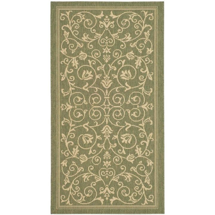SAFAVIEH Outdoor CY2098-1E06 Courtyard Olive / Natural Rug Image 10