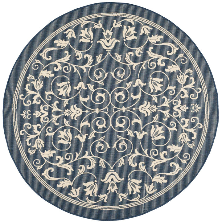 SAFAVIEH Indoor Outdoor CY2098-268 Courtyard Navy / Beige Rug Image 1