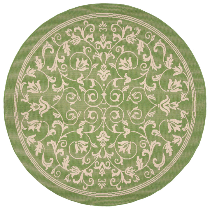 SAFAVIEH Outdoor CY2098-1E06 Courtyard Olive / Natural Rug Image 11