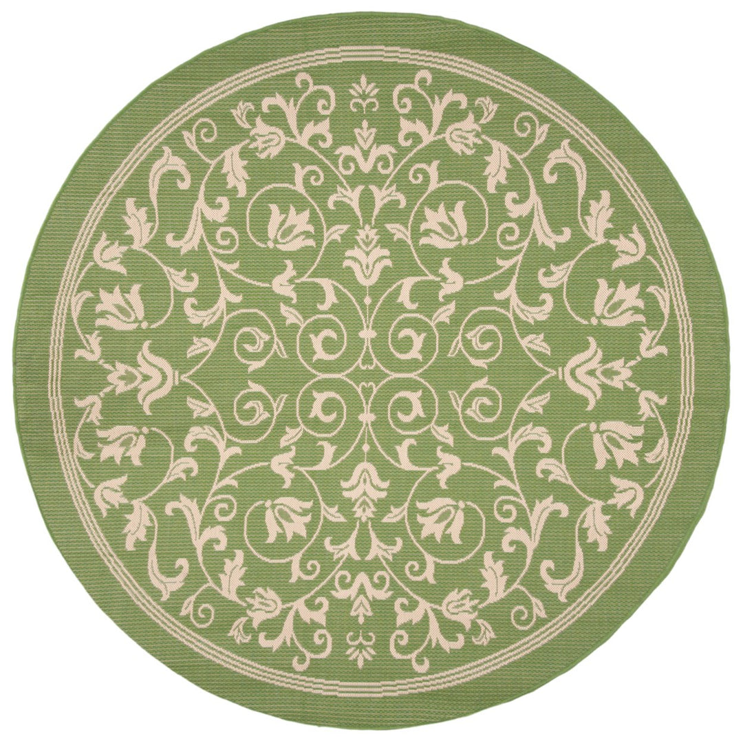 SAFAVIEH Outdoor CY2098-1E06 Courtyard Olive / Natural Rug Image 1