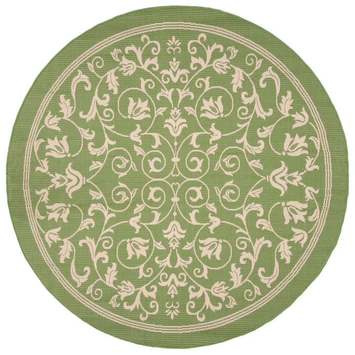 SAFAVIEH Outdoor CY2098-1E06 Courtyard Olive / Natural Rug Image 1