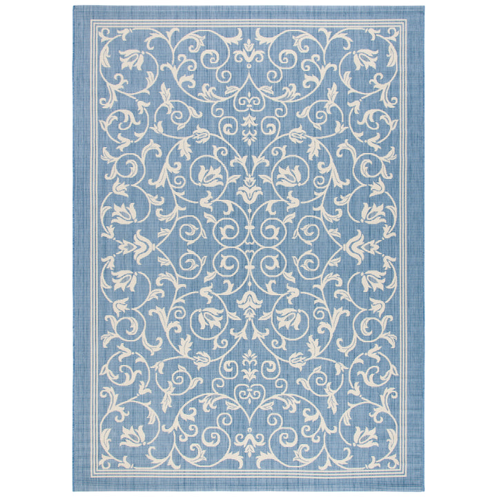 SAFAVIEH Outdoor CY2098-3103 Courtyard Blue / Natural Rug Image 4