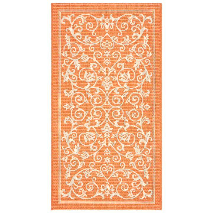 SAFAVIEH Outdoor CY2098-3202 Courtyard Terracotta / Natural Rug Image 1