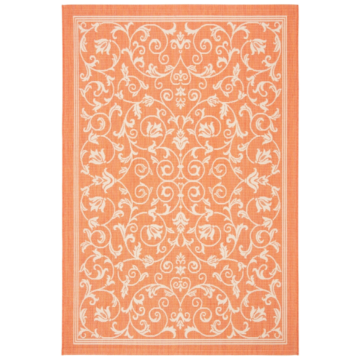 SAFAVIEH Outdoor CY2098-3202 Courtyard Terracotta / Natural Rug Image 5