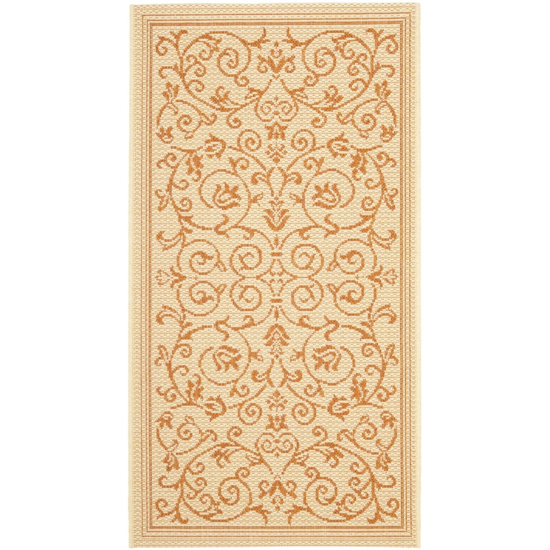 SAFAVIEH Outdoor CY2098-3201 Courtyard Natural / Terra Rug Image 1