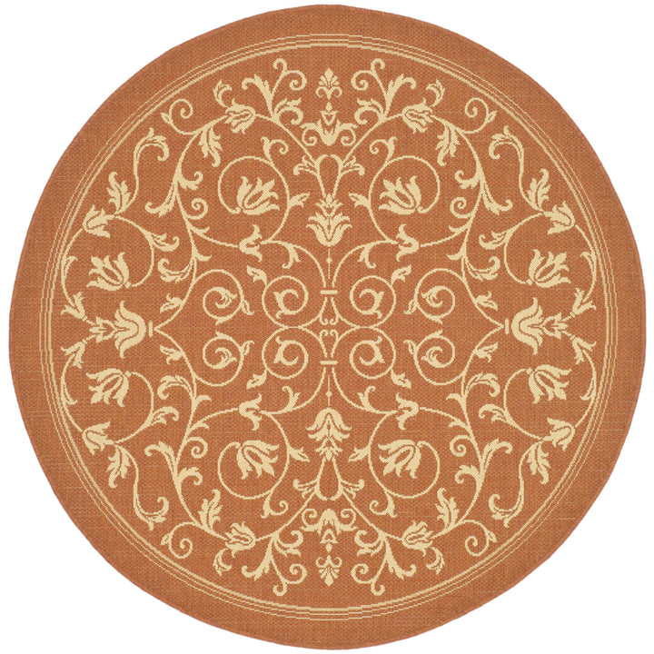 SAFAVIEH Outdoor CY2098-3202 Courtyard Terracotta / Natural Rug Image 6