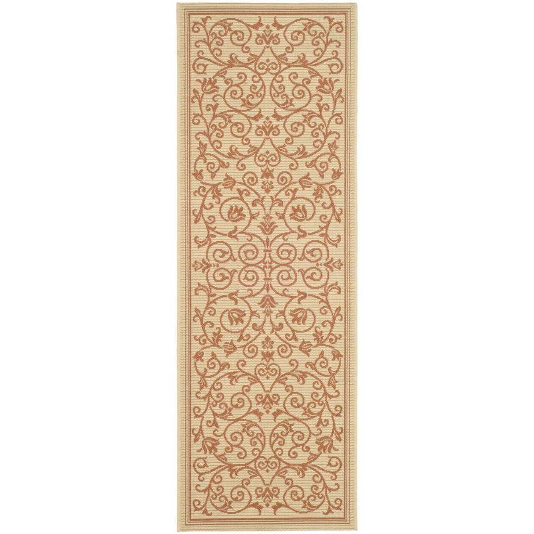 SAFAVIEH Outdoor CY2098-3201 Courtyard Natural / Terra Rug Image 1