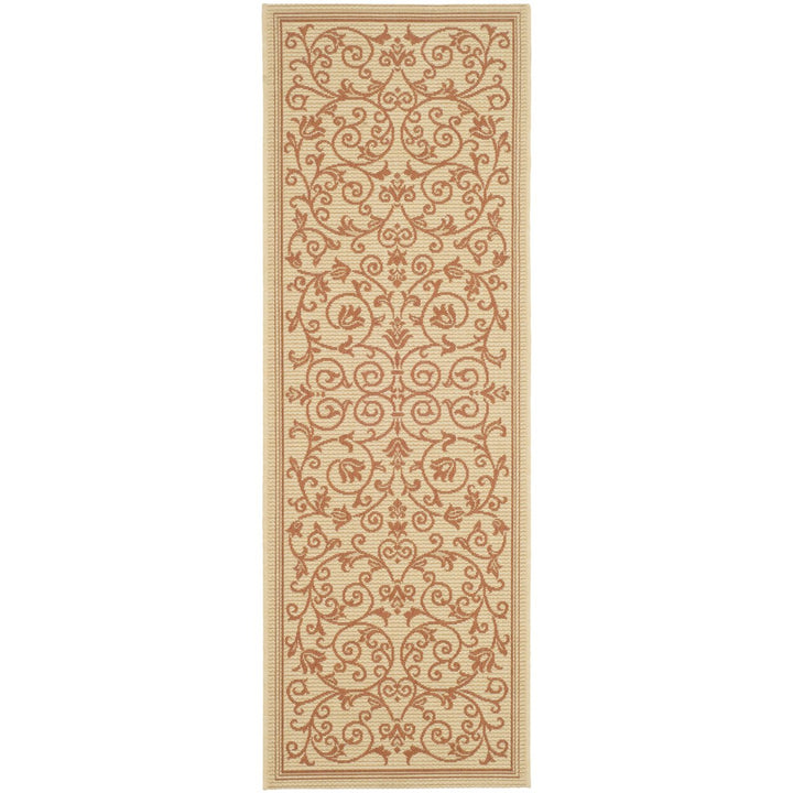 SAFAVIEH Outdoor CY2098-3201 Courtyard Natural / Terra Rug Image 1