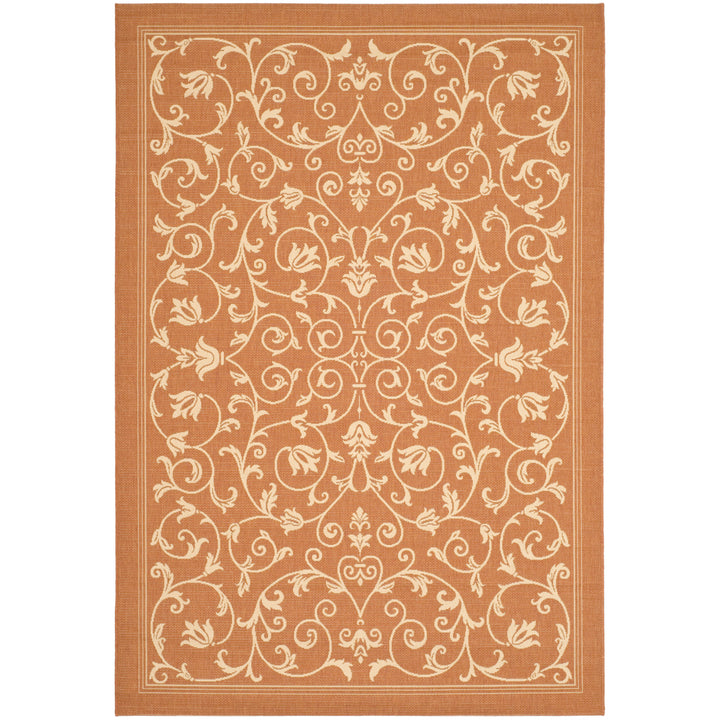 SAFAVIEH Outdoor CY2098-3202 Courtyard Terracotta / Natural Rug Image 7