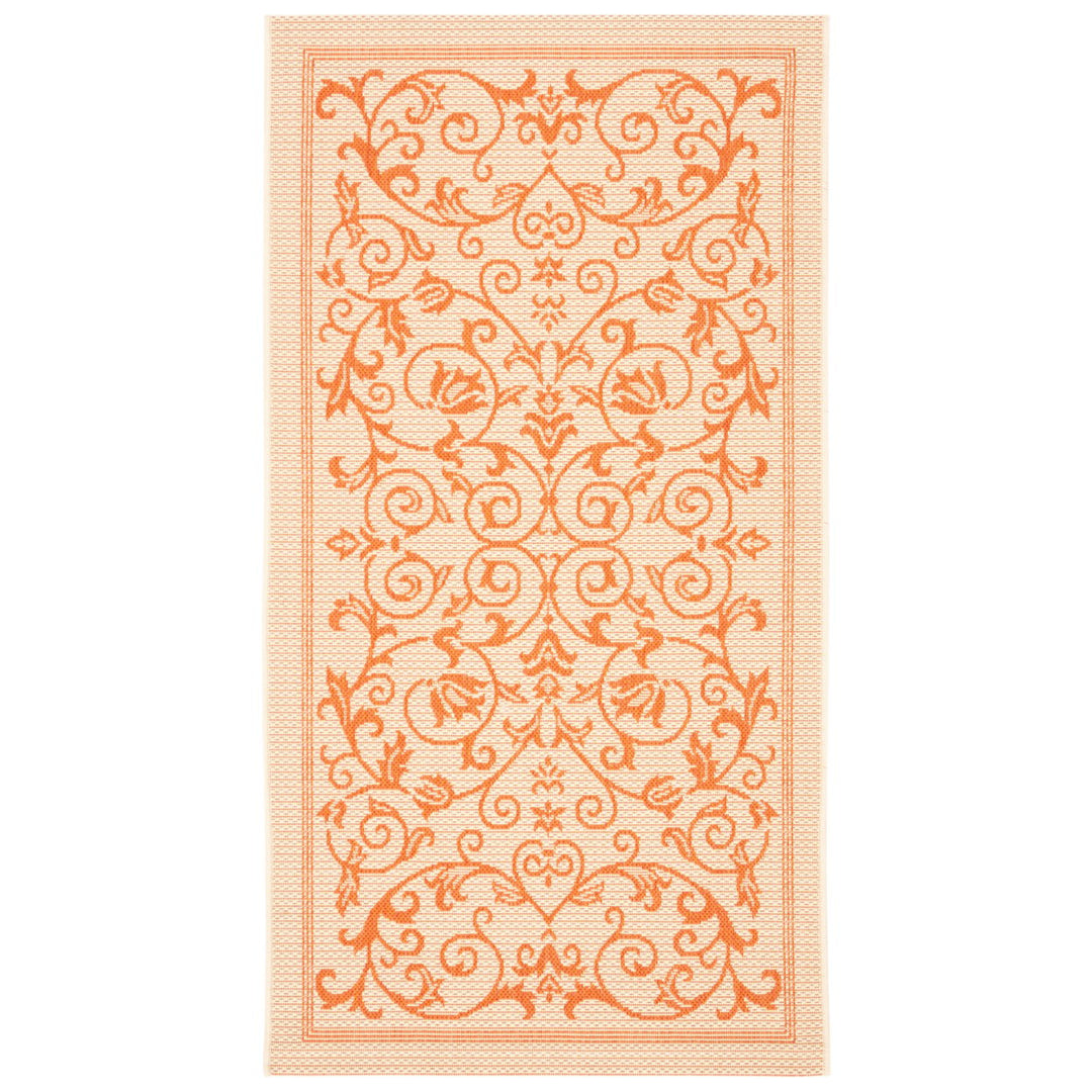 SAFAVIEH Outdoor CY2098-3201 Courtyard Natural / Terra Rug Image 1