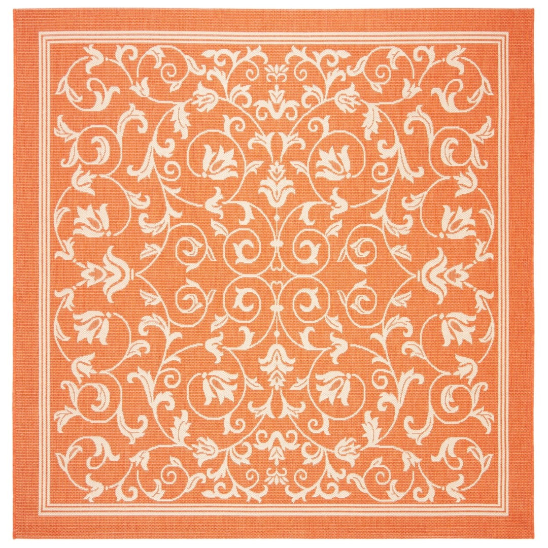 SAFAVIEH Outdoor CY2098-3202 Courtyard Terracotta / Natural Rug Image 8