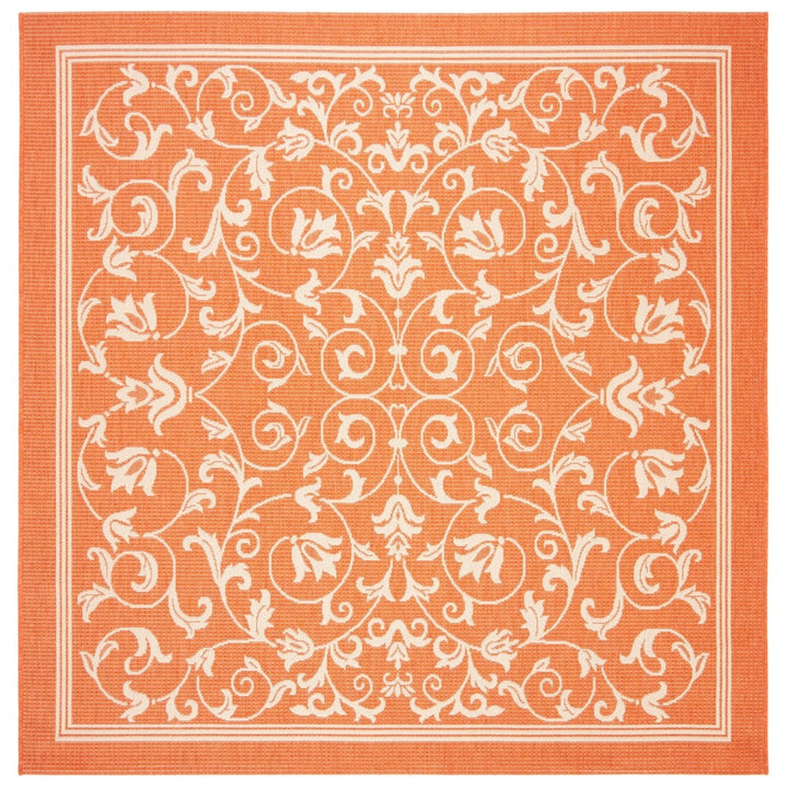 SAFAVIEH Outdoor CY2098-3202 Courtyard Terracotta / Natural Rug Image 8