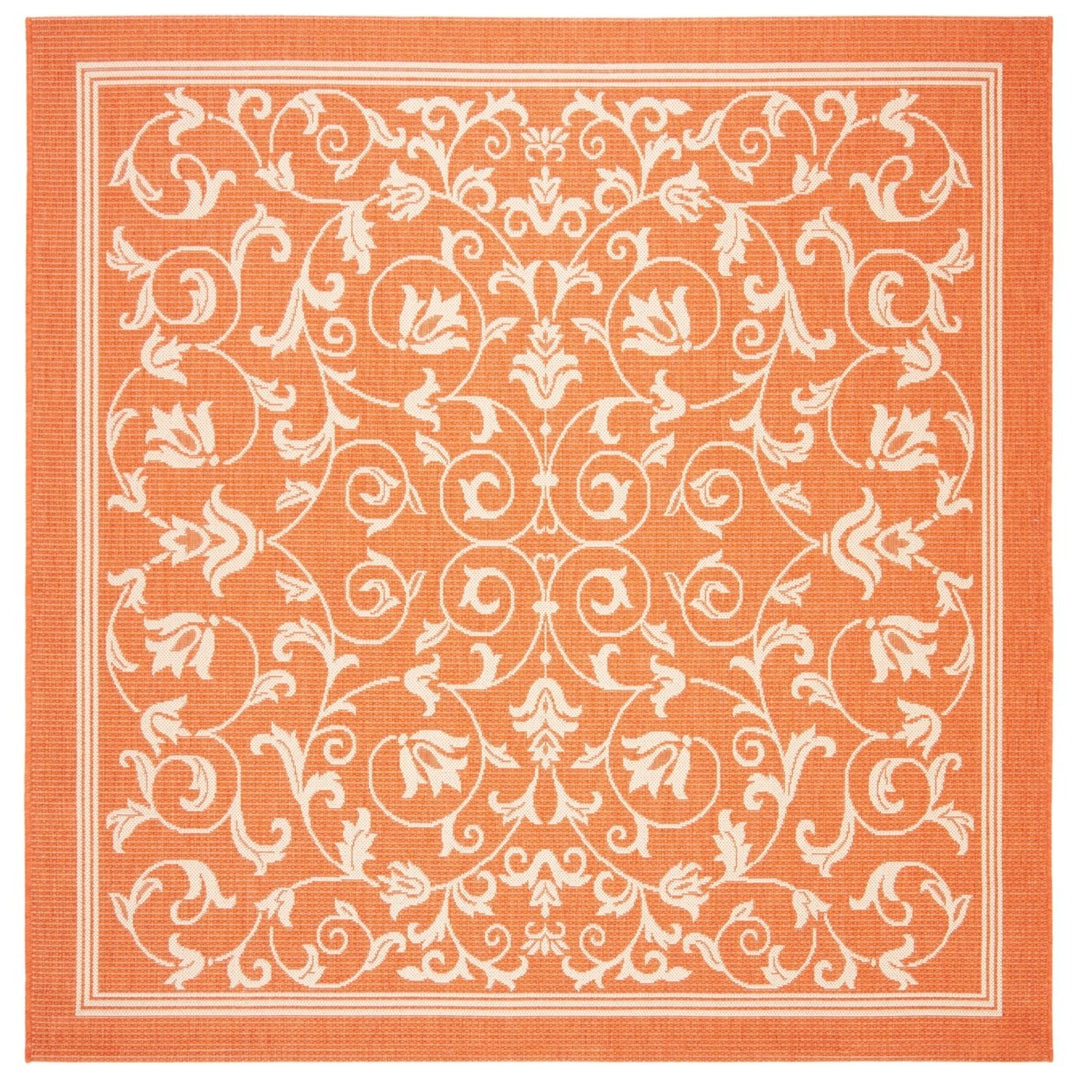 SAFAVIEH Outdoor CY2098-3202 Courtyard Terracotta / Natural Rug Image 1