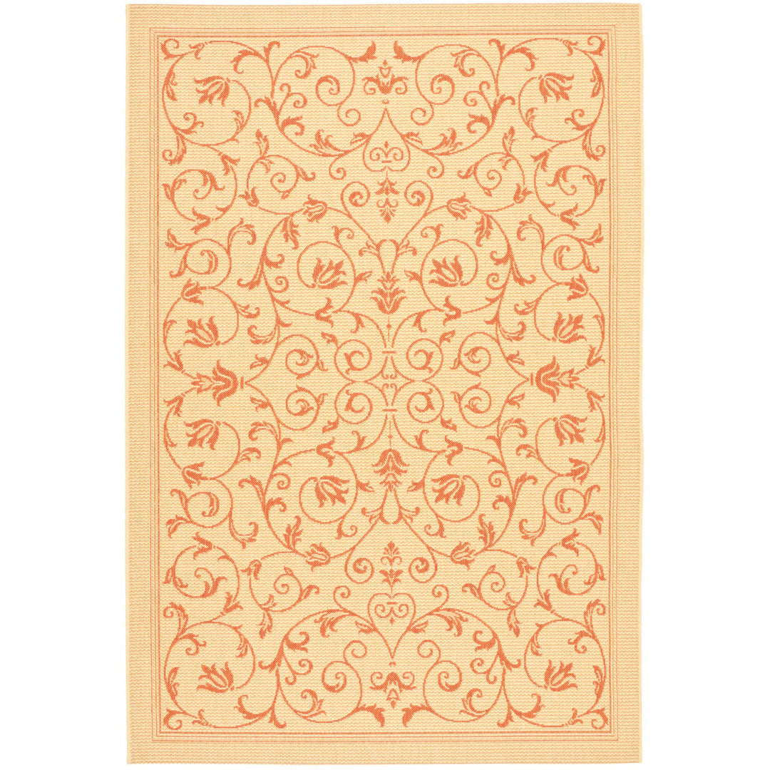 SAFAVIEH Outdoor CY2098-3201 Courtyard Natural / Terra Rug Image 1