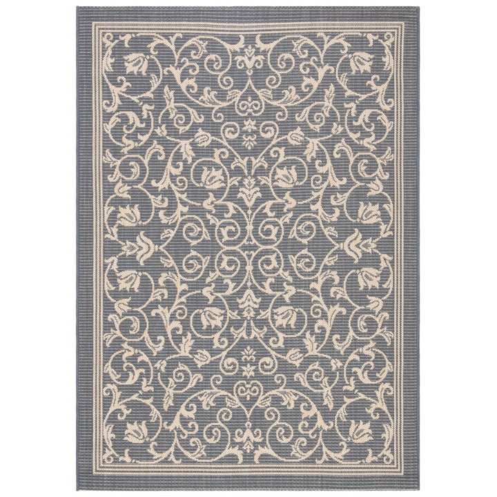 SAFAVIEH Outdoor CY2098-3606 Courtyard Grey / Natural Rug Image 1