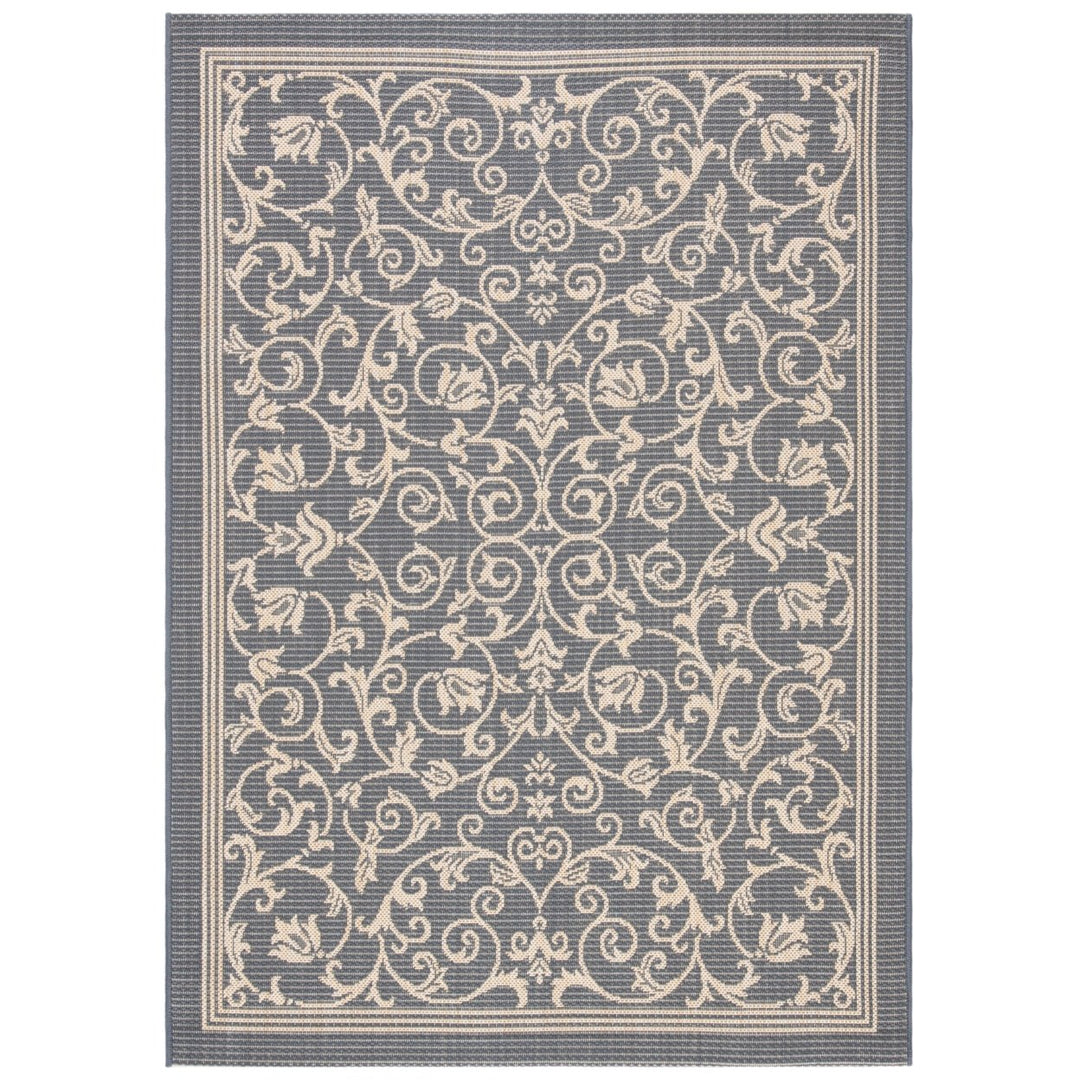 SAFAVIEH Outdoor CY2098-3606 Courtyard Grey / Natural Rug Image 1