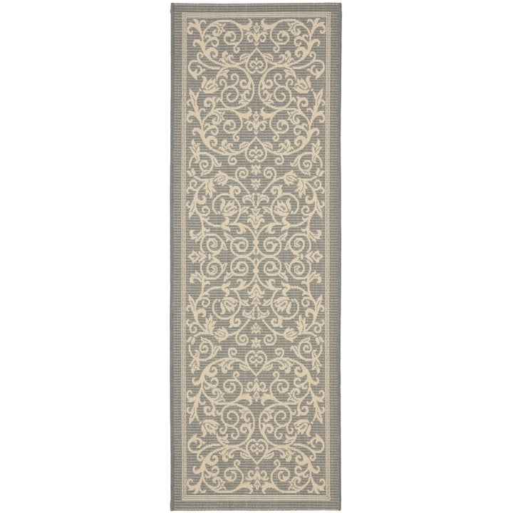 SAFAVIEH Outdoor CY2098-3606 Courtyard Grey / Natural Rug Image 1