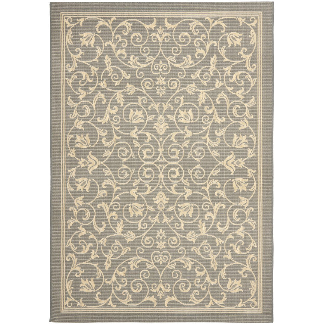 SAFAVIEH Outdoor CY2098-3606 Courtyard Grey / Natural Rug Image 1