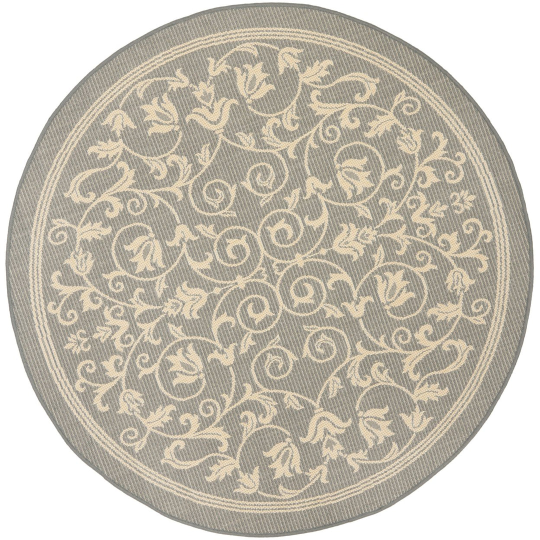 SAFAVIEH Outdoor CY2098-3606 Courtyard Grey / Natural Rug Image 1