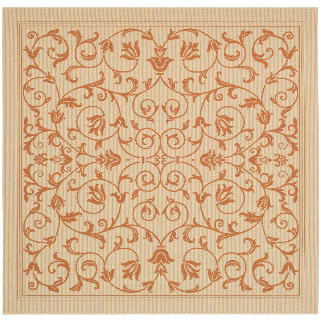 SAFAVIEH Outdoor CY2098-3201 Courtyard Natural / Terra Rug Image 1