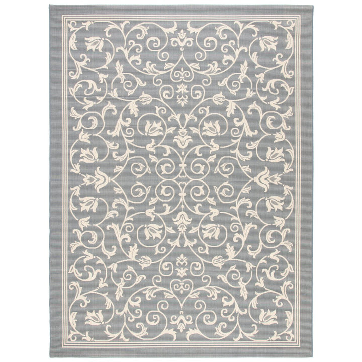 SAFAVIEH Outdoor CY2098-3606 Courtyard Grey / Natural Rug Image 1