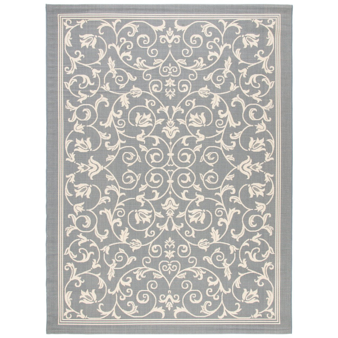 SAFAVIEH Outdoor CY2098-3606 Courtyard Grey / Natural Rug Image 1