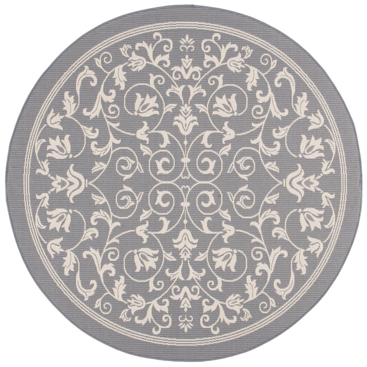 SAFAVIEH Outdoor CY2098-3606 Courtyard Grey / Natural Rug Image 1