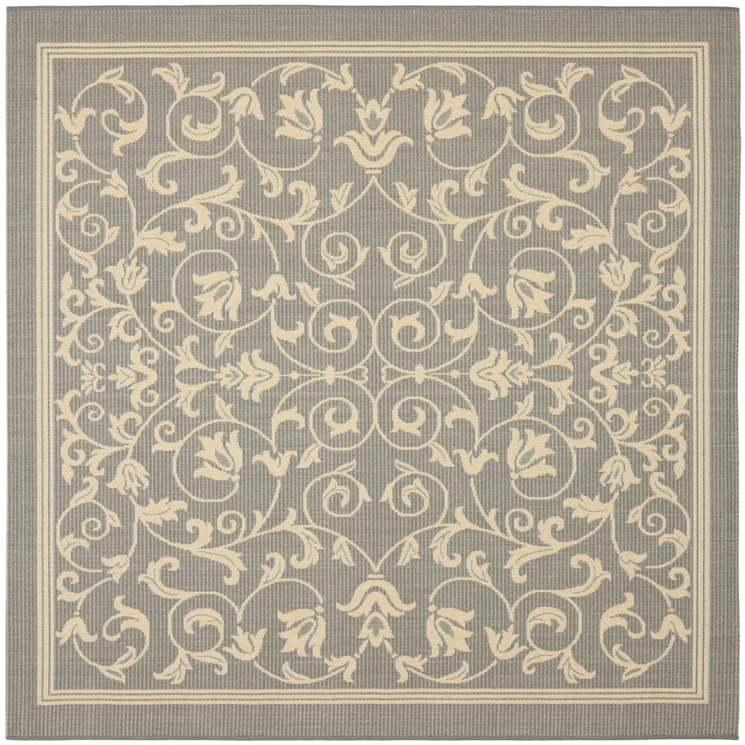 SAFAVIEH Outdoor CY2098-3606 Courtyard Grey / Natural Rug Image 1