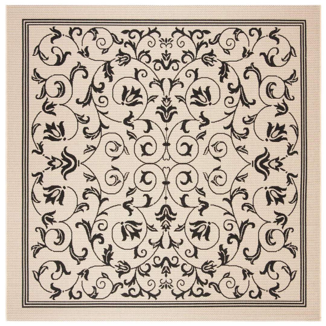 SAFAVIEH Indoor Outdoor CY2098-3901 Courtyard Sand / Black Rug Image 1