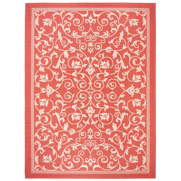 SAFAVIEH Outdoor CY2098-3707 Courtyard Red / Natural Rug Image 7