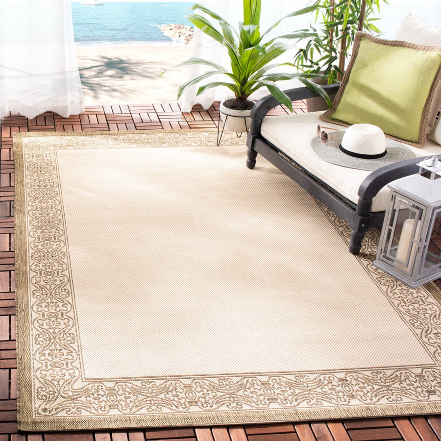 SAFAVIEH Outdoor CY2099-3001 Courtyard Natural / Brown Rug Image 1